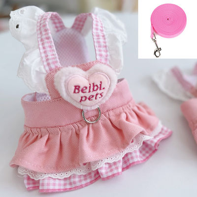 Breathable Denim Princess Harness Dress - Spring Summer Outfit for Small Dogs, Poodle Pomeranian Bichon Puppy