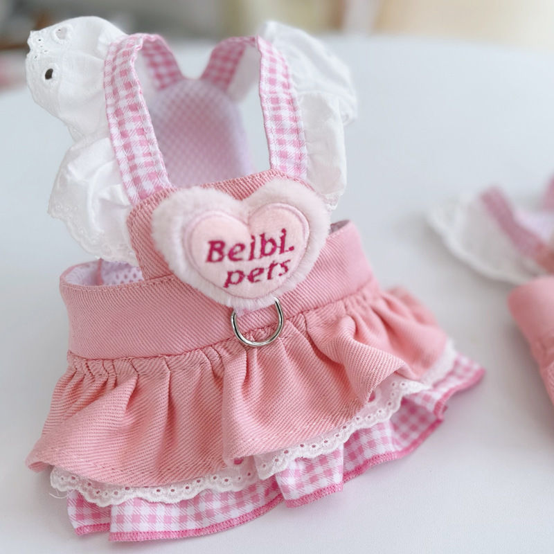 Breathable Denim Princess Harness Dress - Spring Summer Outfit for Small Dogs, Poodle Pomeranian Bichon Puppy