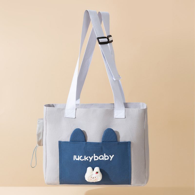 Solid-Color Canvas Pet Carrier Backpack for Cats and Small Dogs