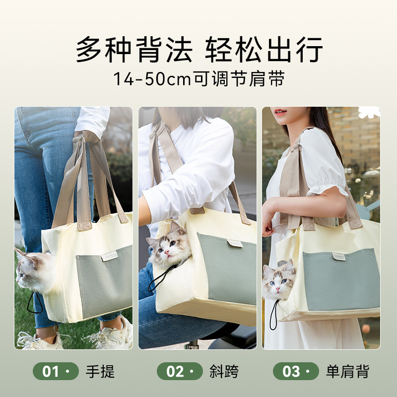 Solid-Color Canvas Pet Carrier Backpack for Cats and Small Dogs