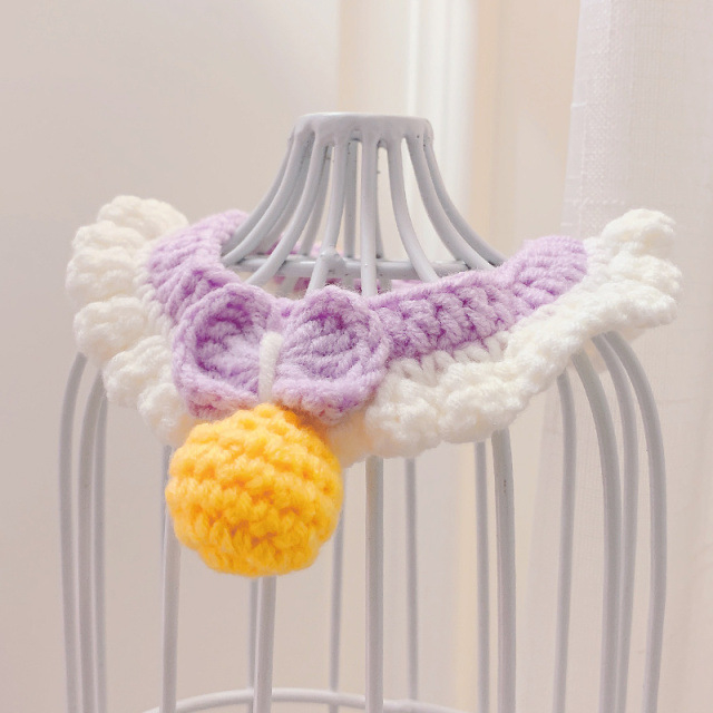Knitted Pet Bib Collar for Cats and Dogs - Blue Pink Yellow Red Purple